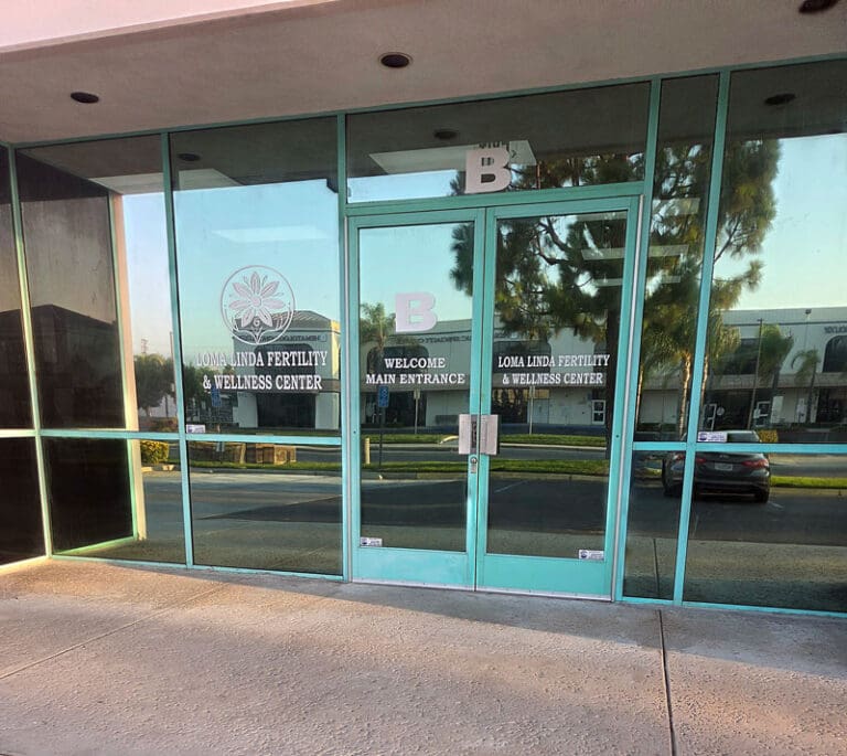 Front doors to Loma Linda Fertility & Wellness Center